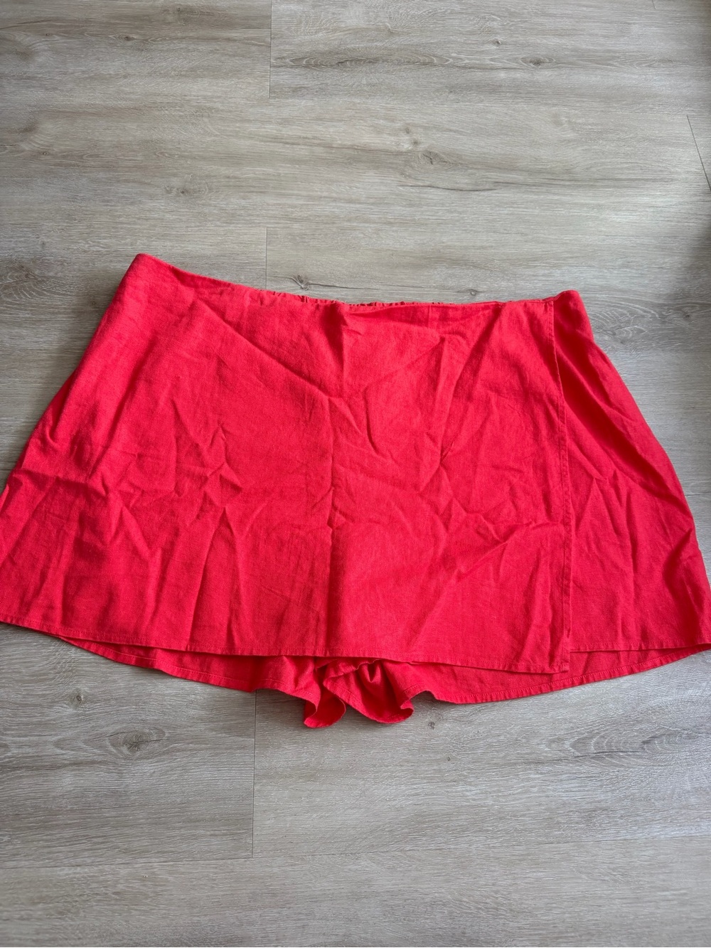 Old Navy Coral Red Linen-Blend Skort Plus SZ 2X NWT